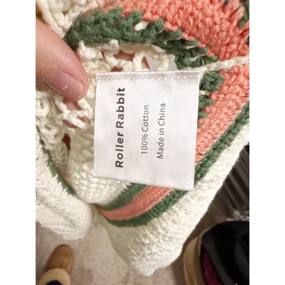 Roller Rabbit Womens Jessamine Crochet Dress Sleeveless V Neck White Large - Picture 6 of 8